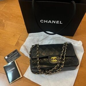 *SOLD* Vintage Chanel Small Double Flap in Black with Gold Hardware